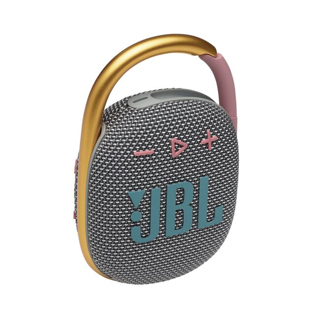 JBL Clip 4 - Grey - Ultra-portable Waterproof Speaker - Hero