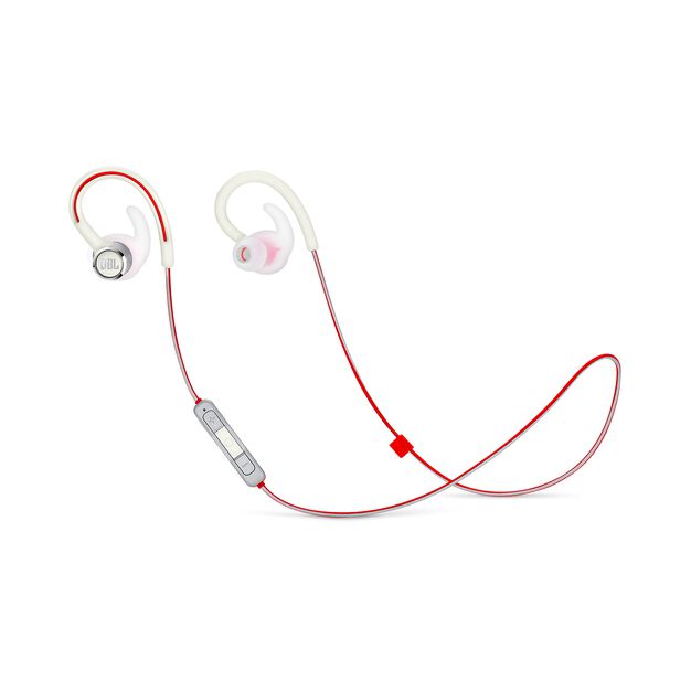 JBL Reflect Contour 2 - White - Secure fit Wireless Sport Headphones - Hero