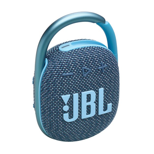 JBL Clip 4 Eco - Blue - Ultra-portable Waterproof Speaker - Hero
