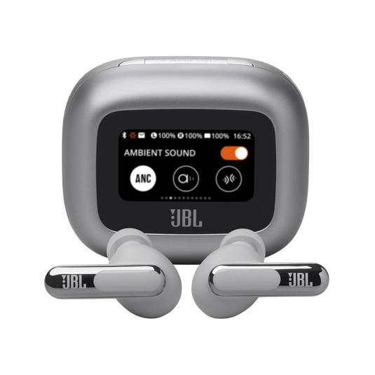 JBL Live Beam 3 - Silver - True wireless noise-cancelling closed-stick earbuds - Hero image number null